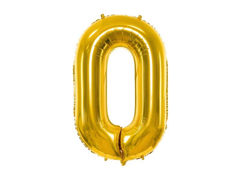 Balon foliowy Cyfra ``0`` 86cm złoty