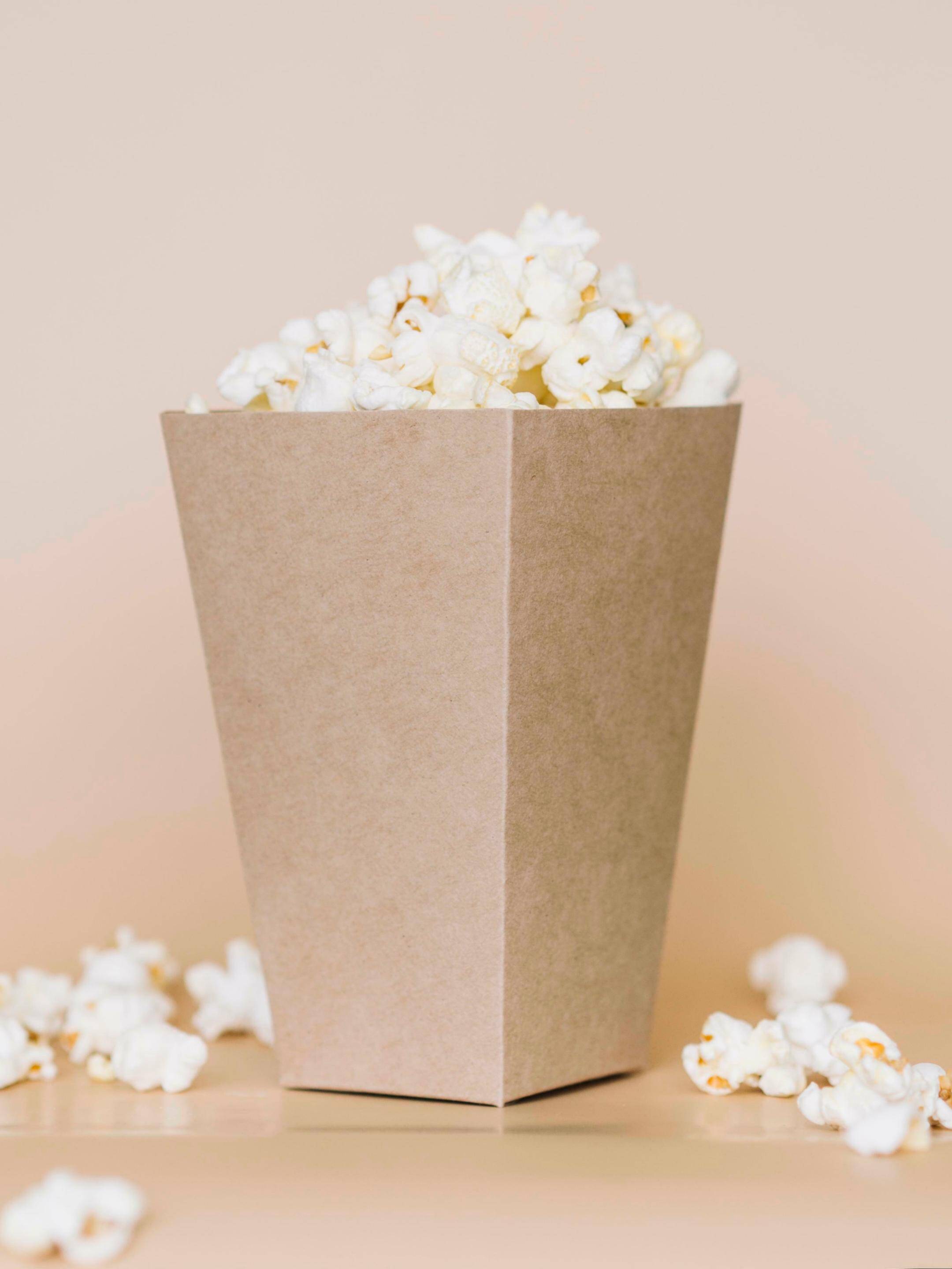 Pudełko popcorn 2,3L kraft bez nadruku