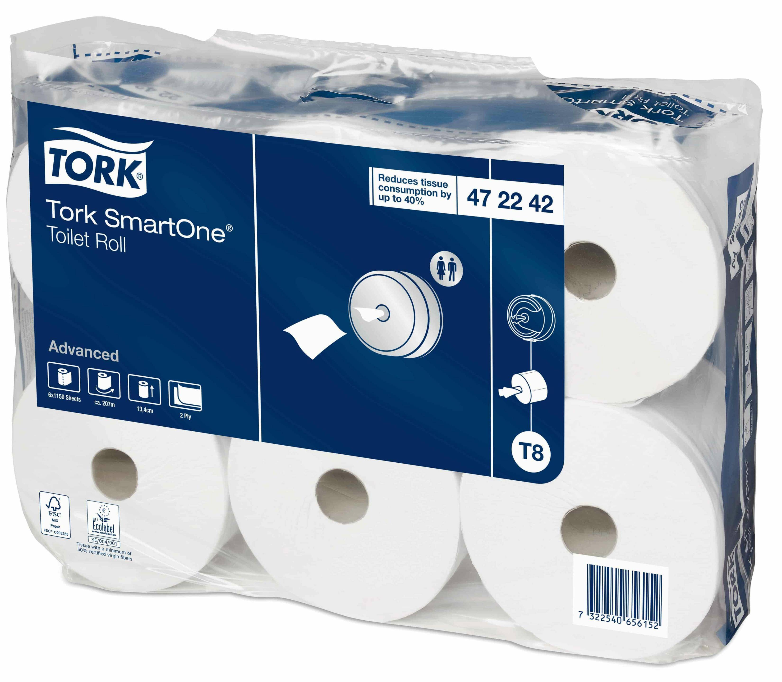 TORK SMARTONE PAPIER TOALETOWY - 2-Warstwy - System T8 - Paleta 384 rolek