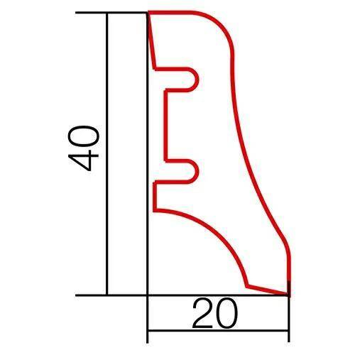 Listwa przyp. 40 Jesion lakier biały MAT