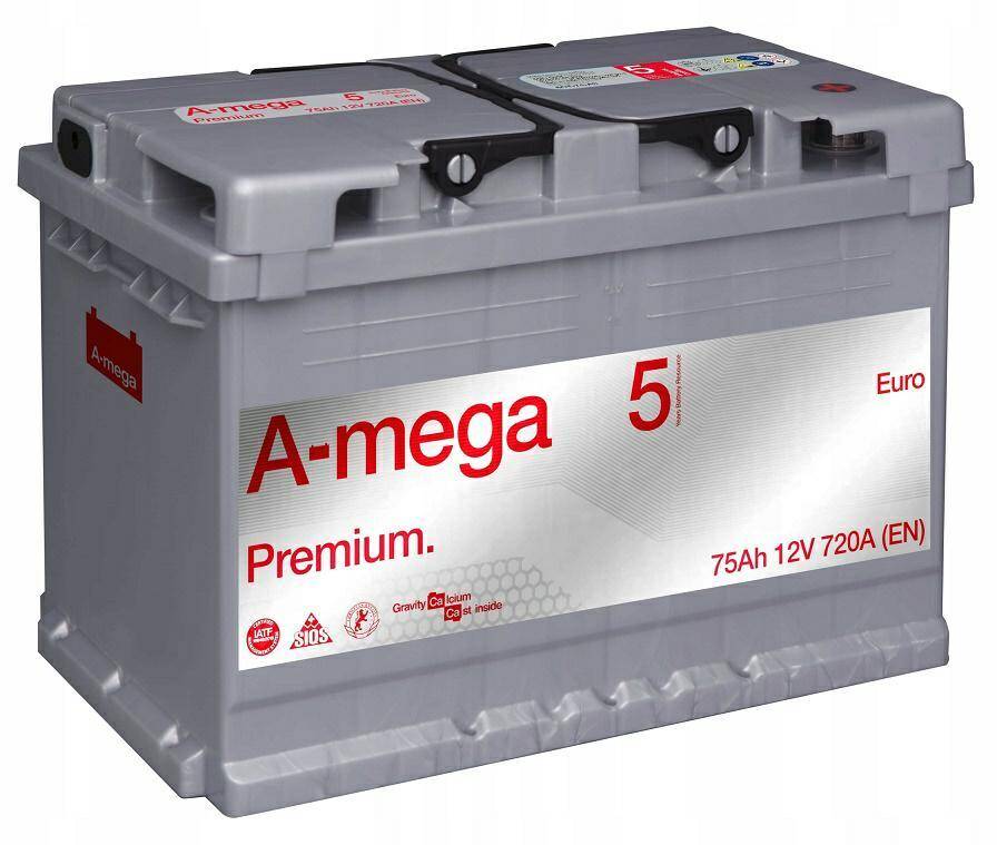 Amega M5 12V 75Ah 720A P+ 6CT-75-A3