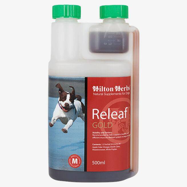 Hilton Herbs Releaf Gold 500ml - suplement dla psów działający przeciwbólowo i przecizapalnie