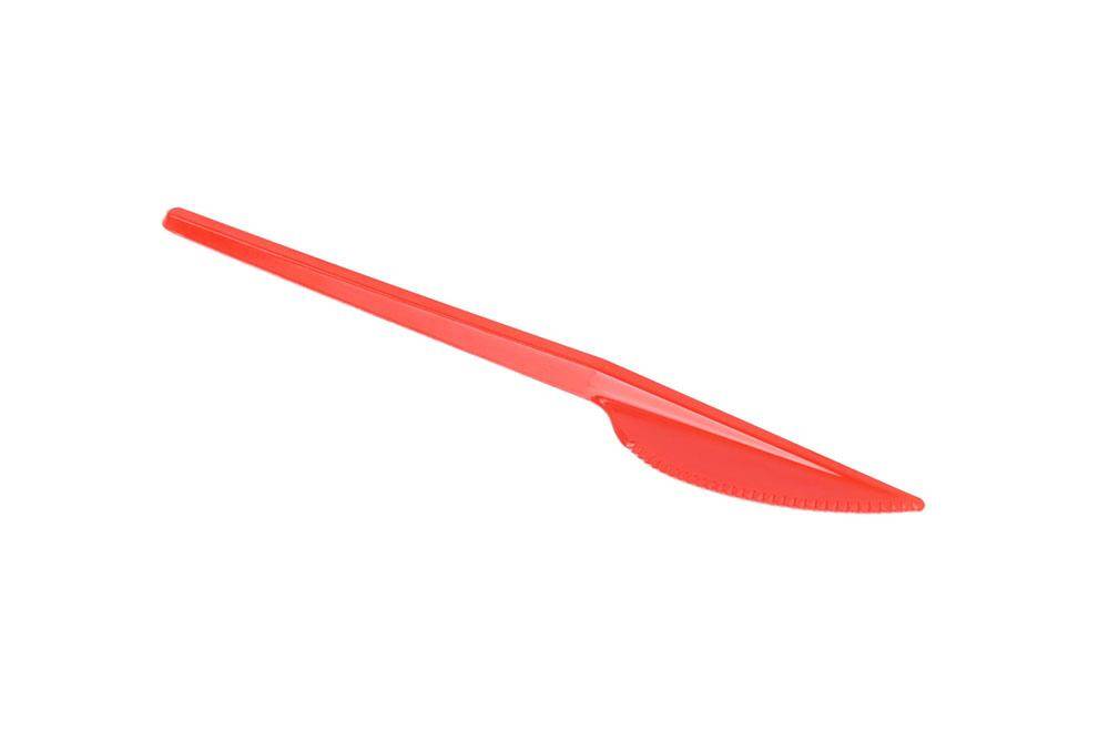 Noże plastikowe czerwone długość 16,5 cm