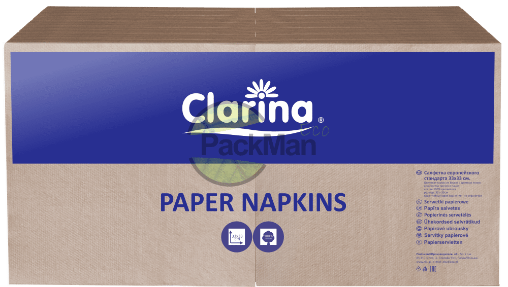 Öko-Servietten 2w 33x33 Clarina 5465