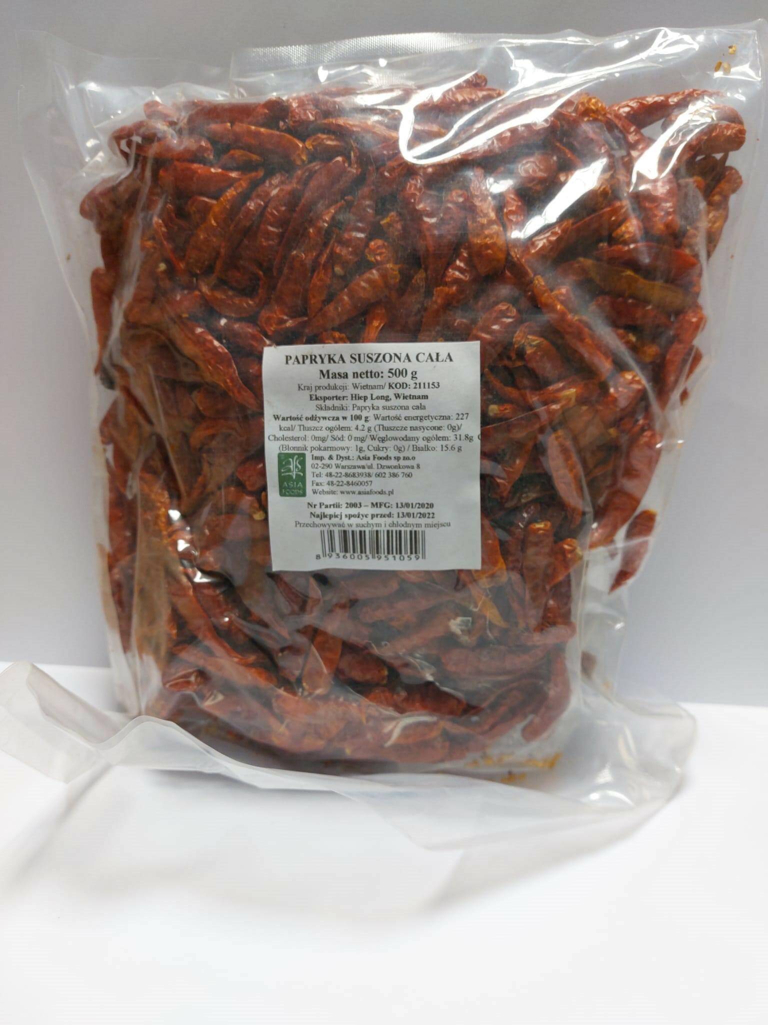 Papryka Chili cała susz. 500g