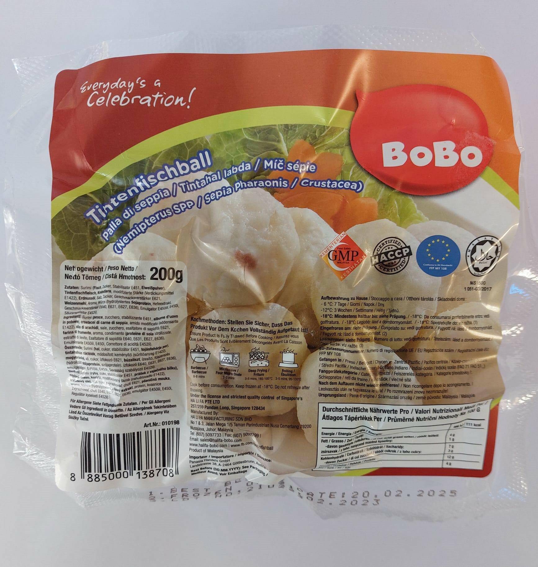 BOBO Kulki rybne z kałamarnicą 200g x 25