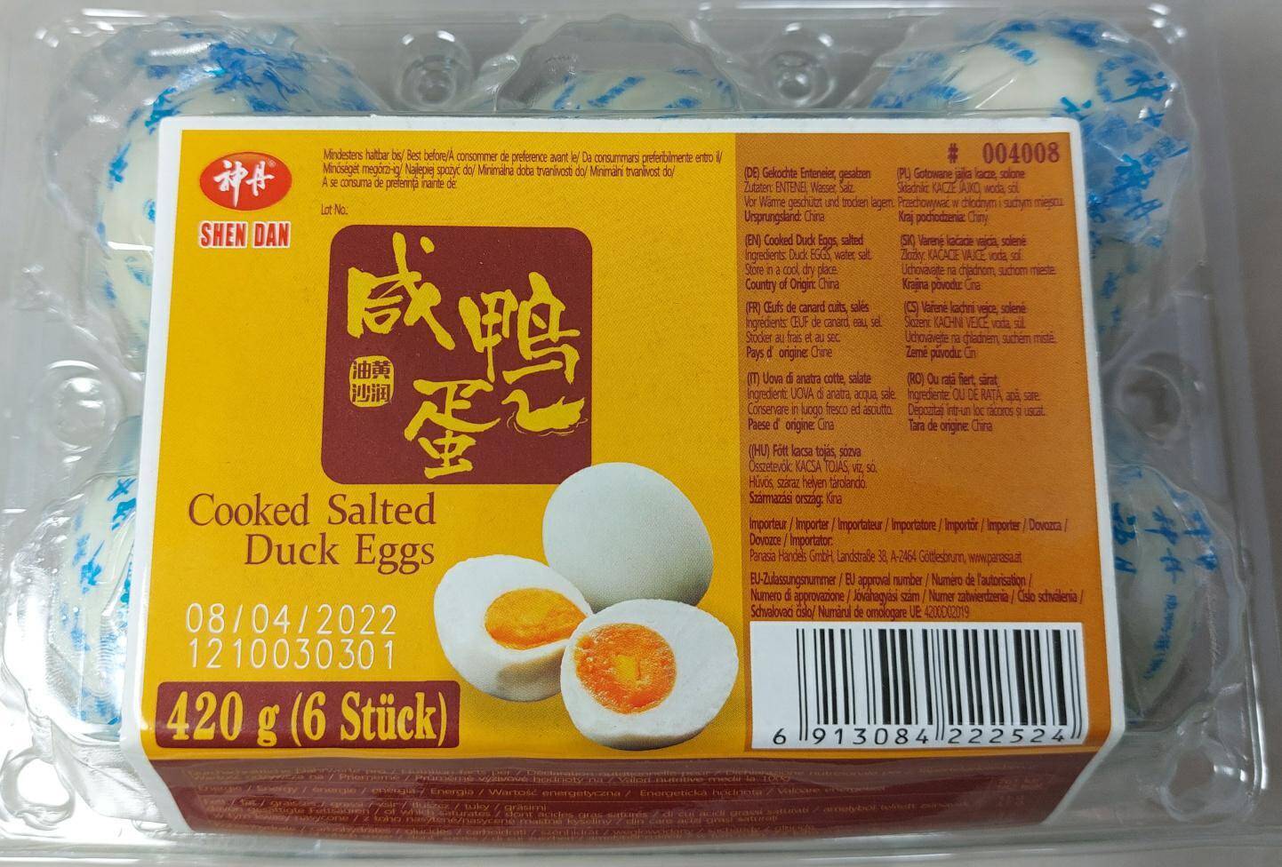 Jaja kacze gotowane z solą 420g