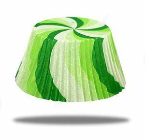 Papilotki cupcake zielono-białe 7A