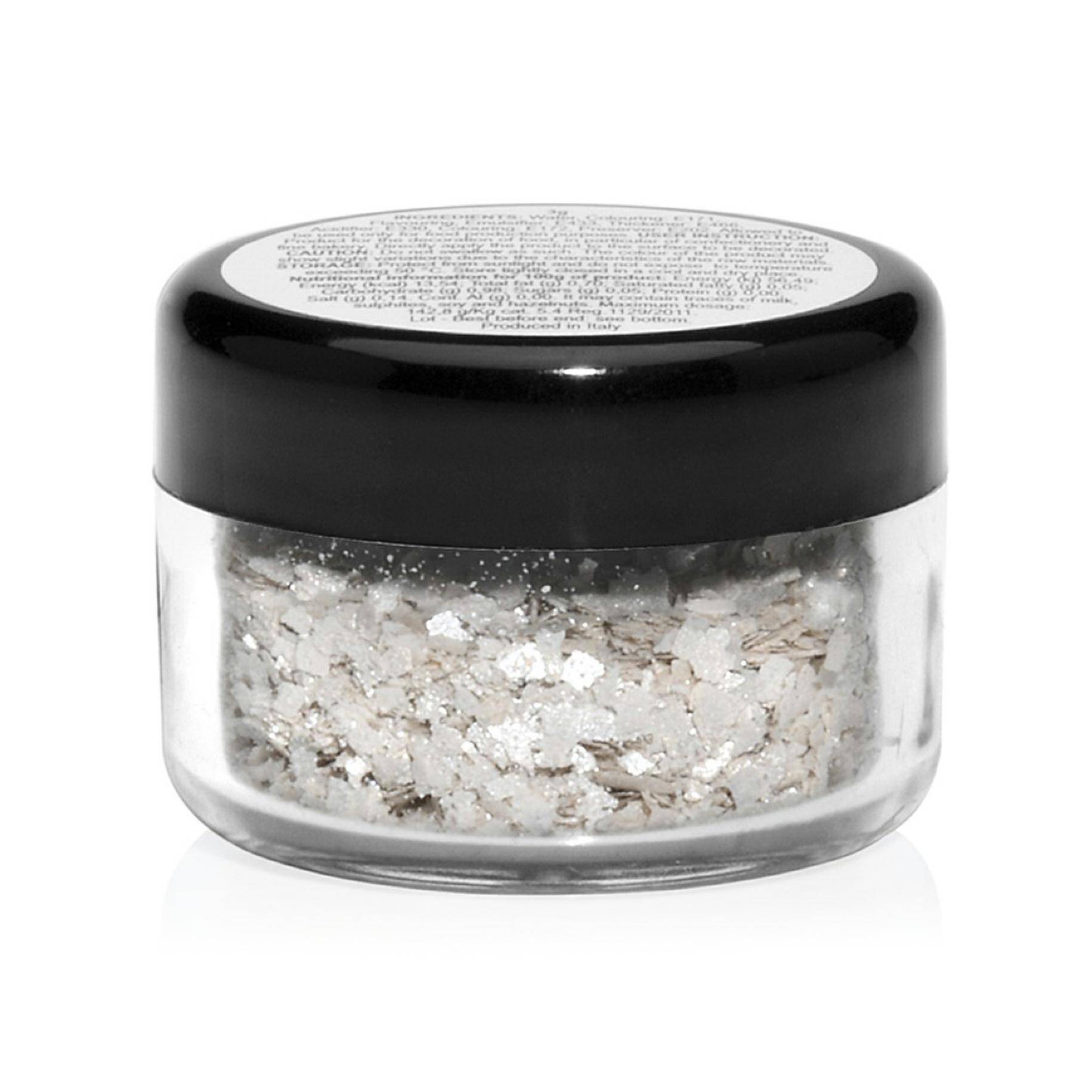 GLT002 Brokat jadalny srebrny 3g Glitter