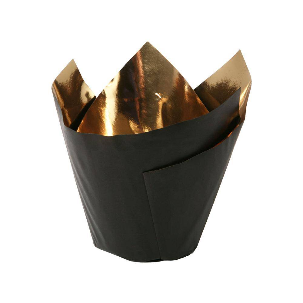 Muffiny tulipan Royal czarne+złoto 50x80