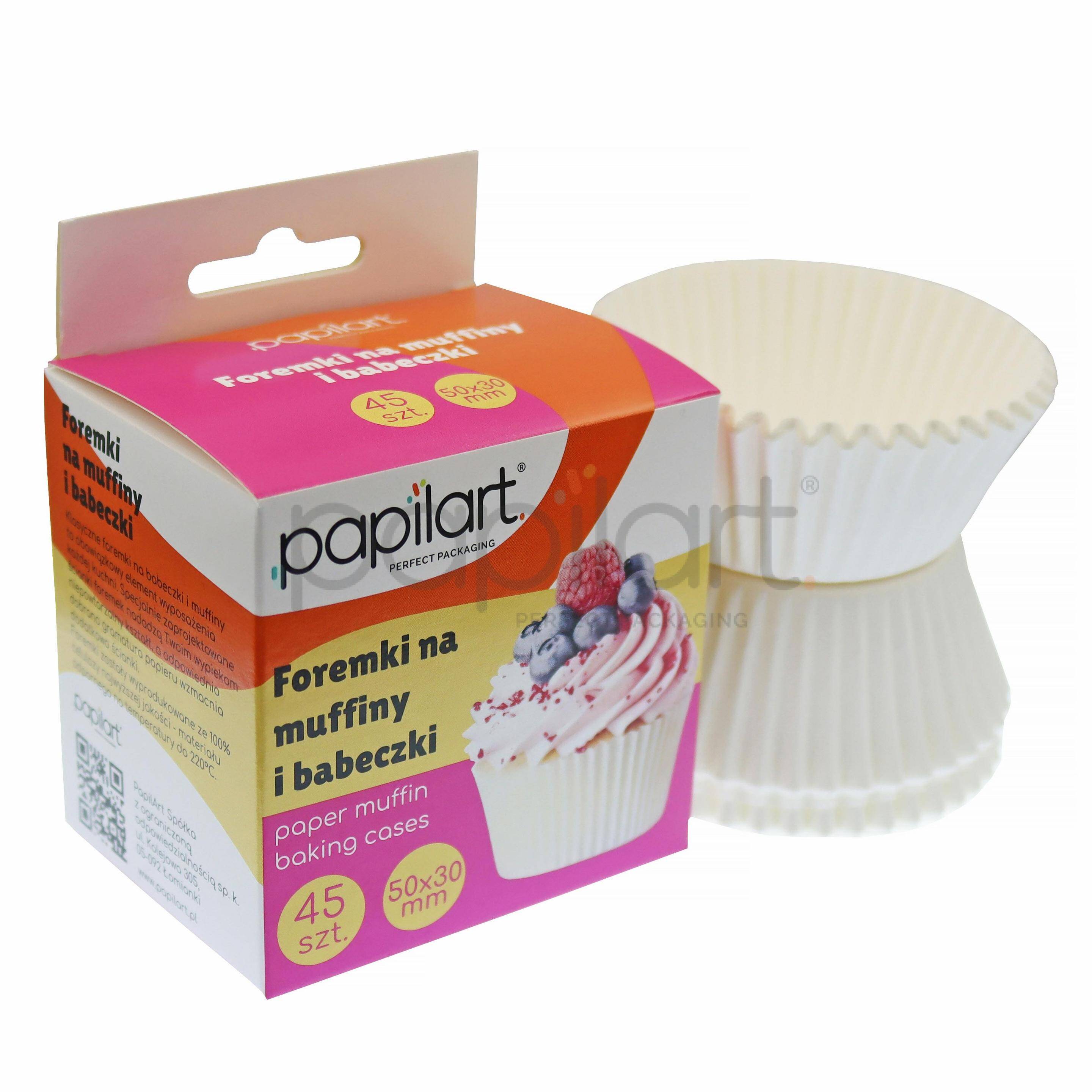 Papilotki Foremki na muffiny 50x30 mm - 45 szt.