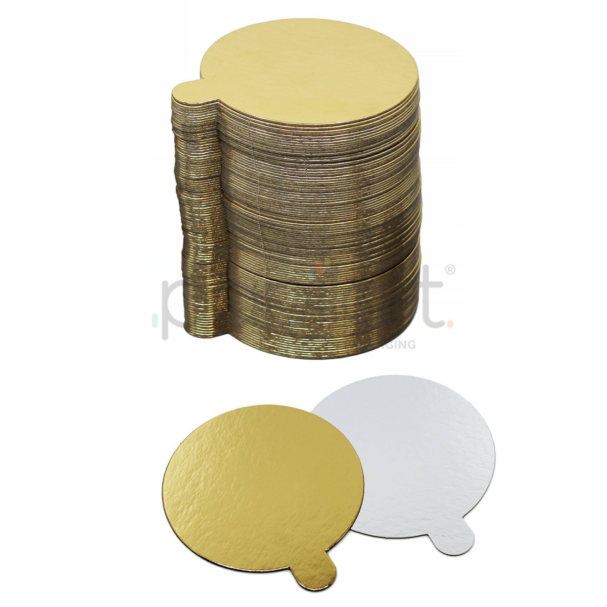 Banquet round monoportion pad 8 cm double-sided gold-silver