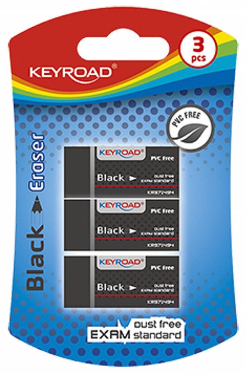 Gumka uniwersalna KEYROAD Black  3szt.
