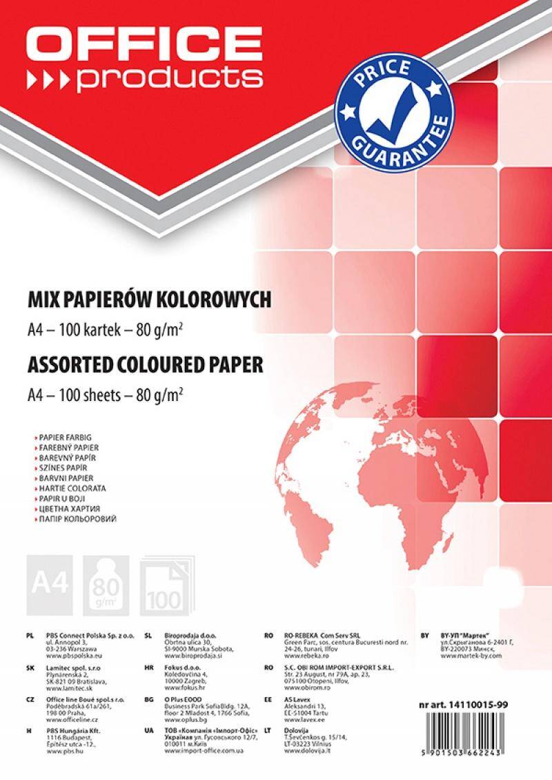 Papier kolorowy OFFICE PRODUCTS  A4