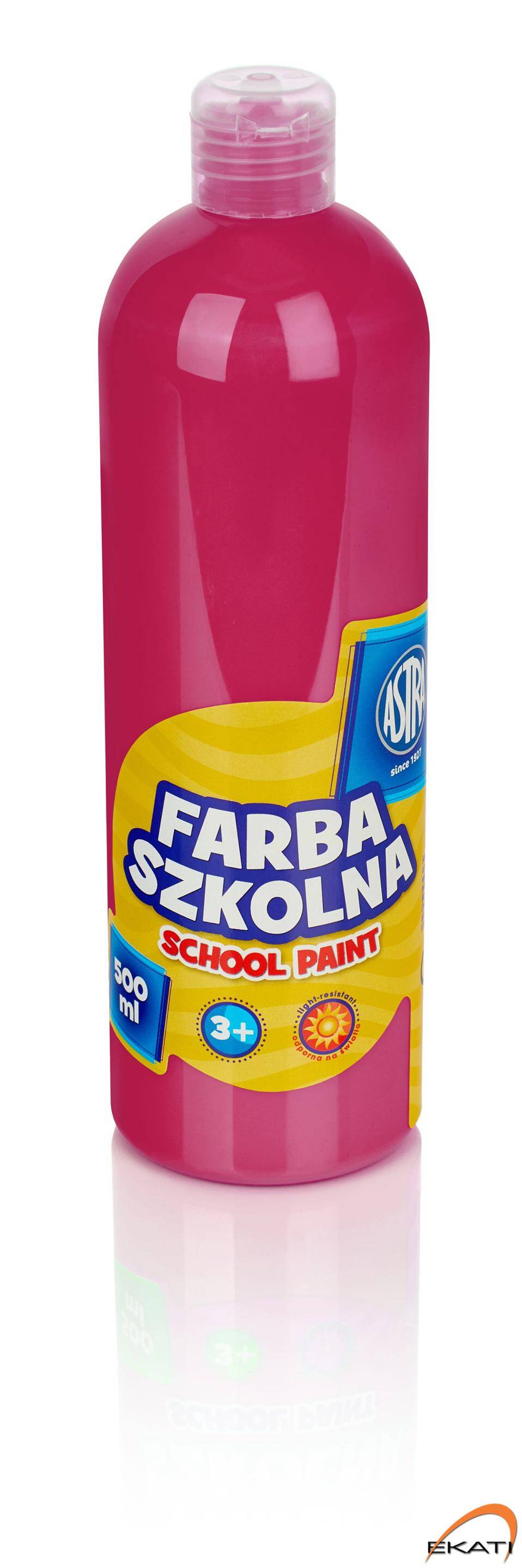 Farba szkolna Astra 500 ml - różowa
