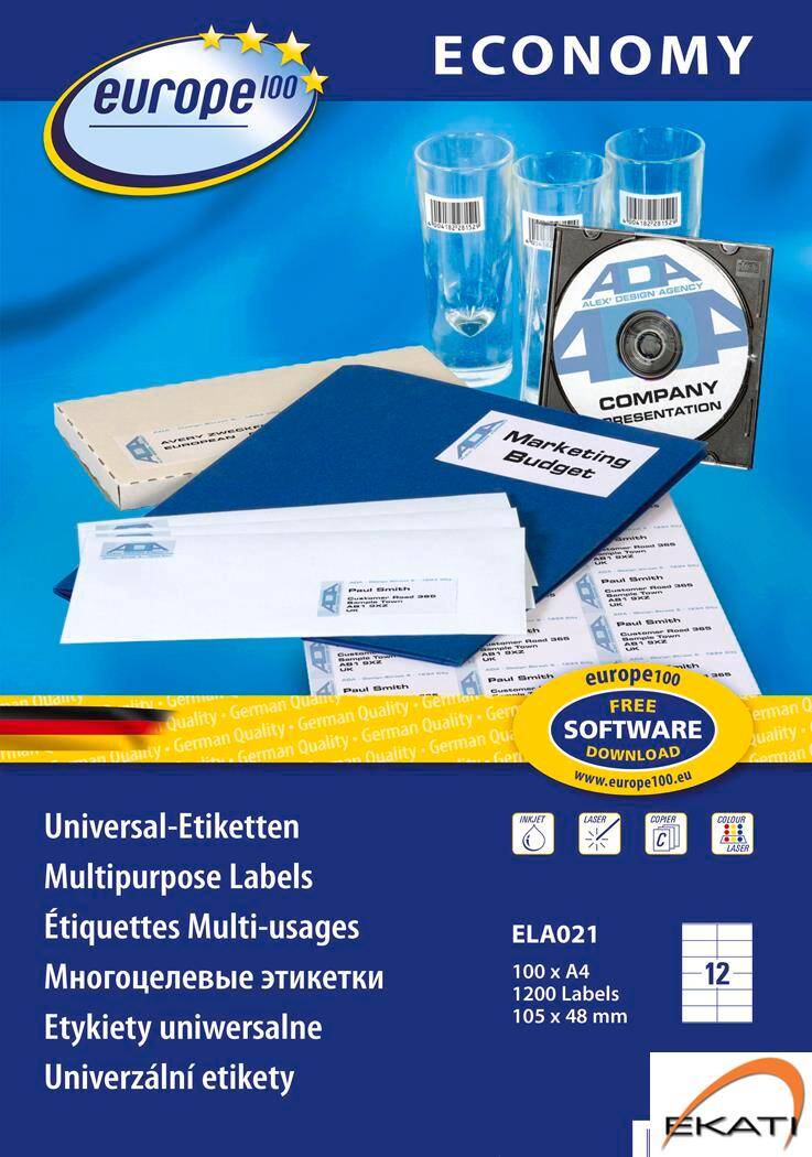Etykiety uniwersalne ELA021 105 x 48
