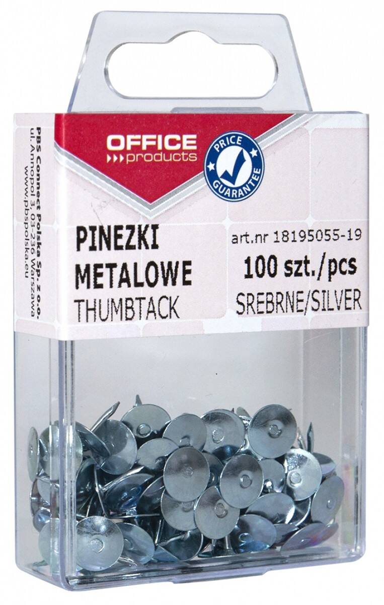 Pinezki Metalowe W Pudełku 100Szt.