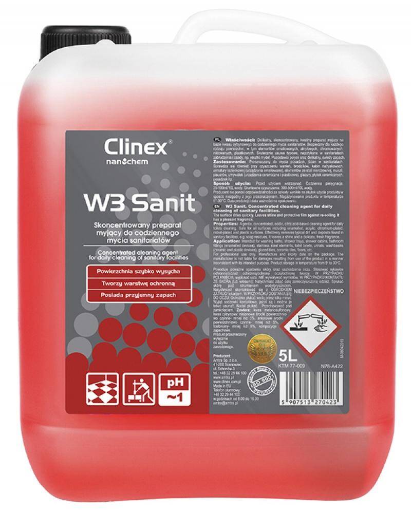 Preparat CLINEX W3 Sanit 5L  do mycia