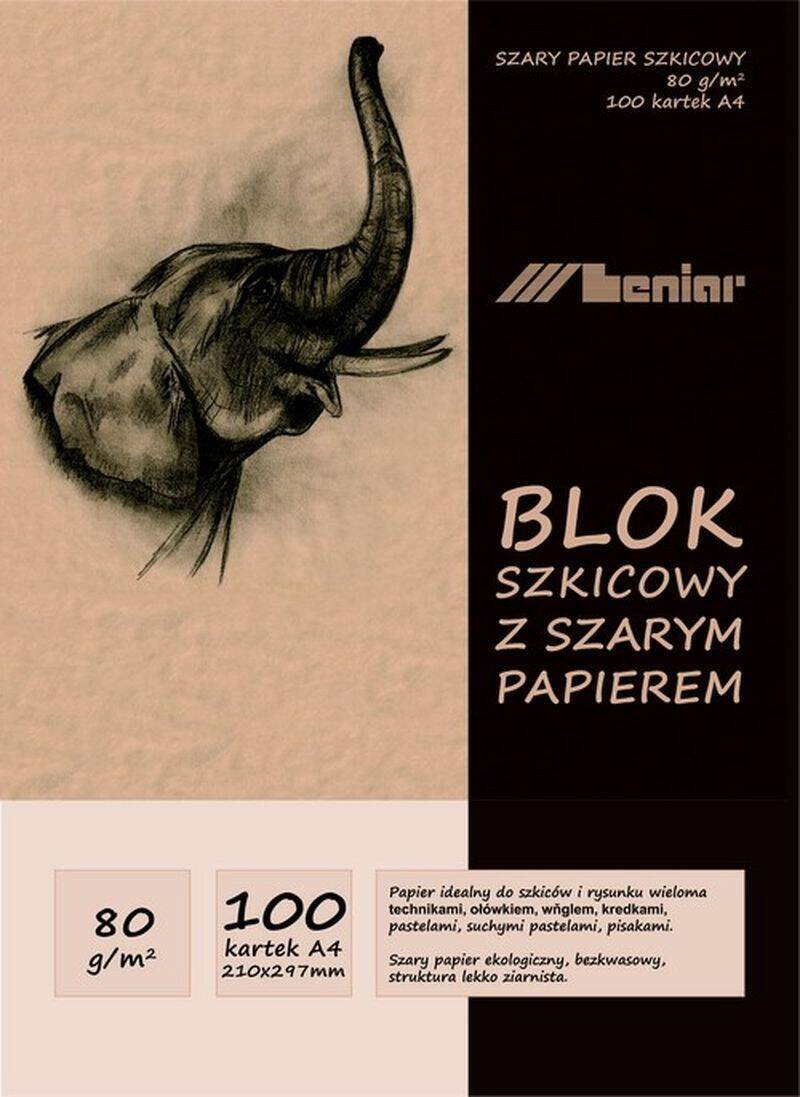 Szkicownik Szary Papier A4 100Ark 80G/M2