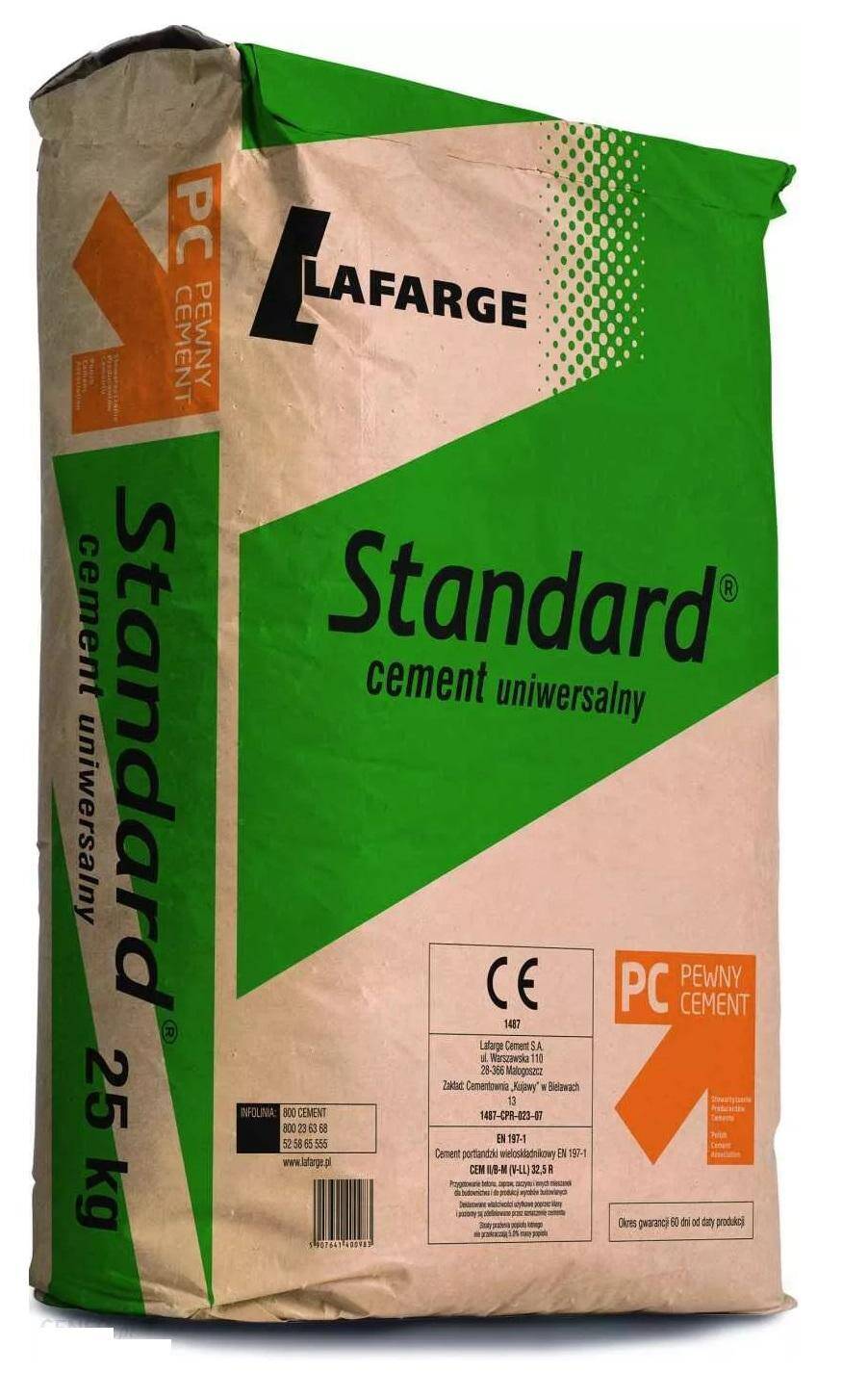 Cement LAFARGE, 25 kg standard zielony