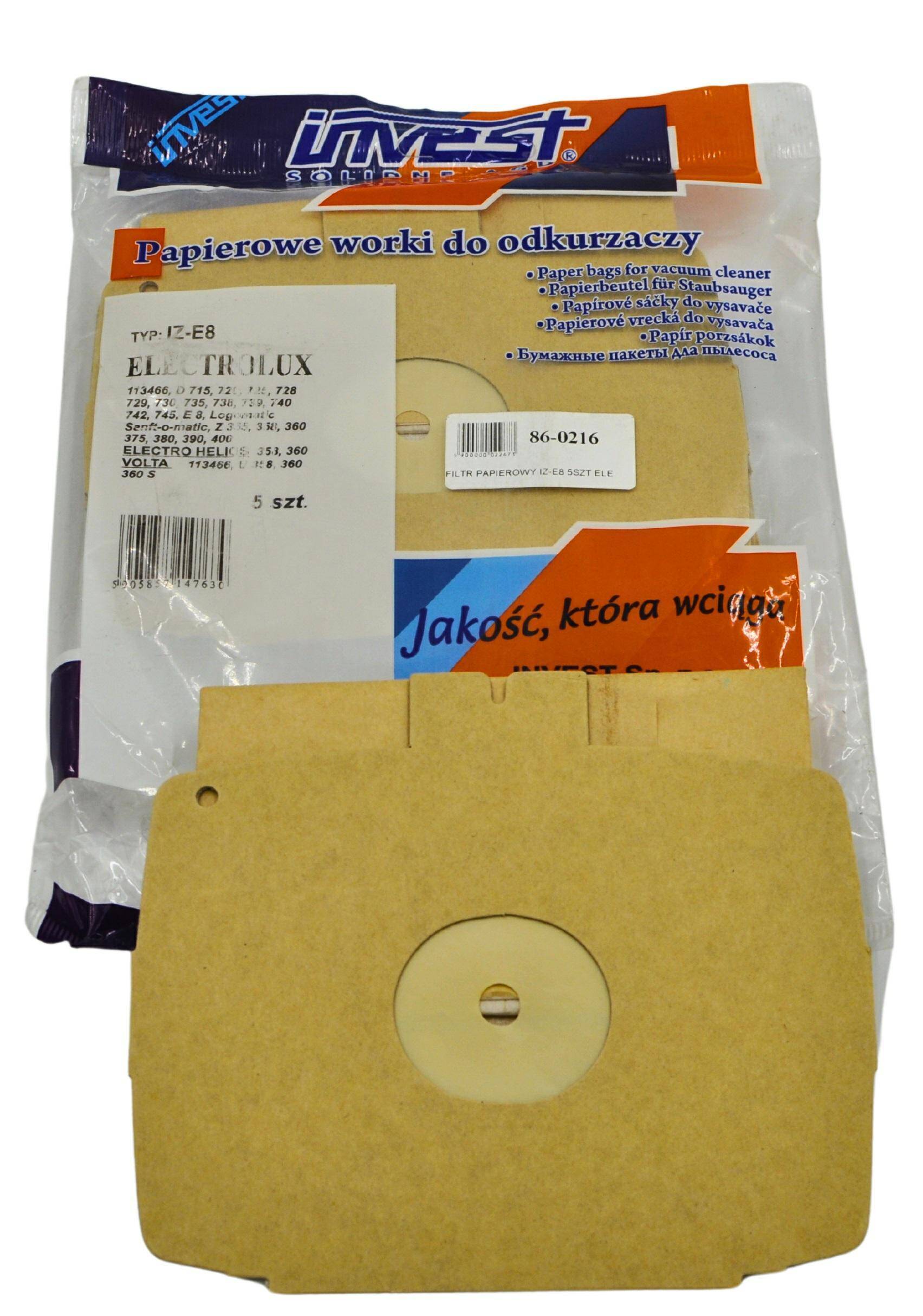 FILTR PAPIEROWY IZ-E8 5SZT ELECTROLUX