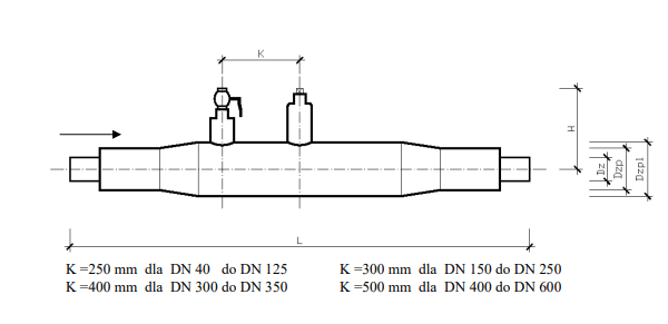 Zawór preizolowany ZKD 114,3 z odpow.