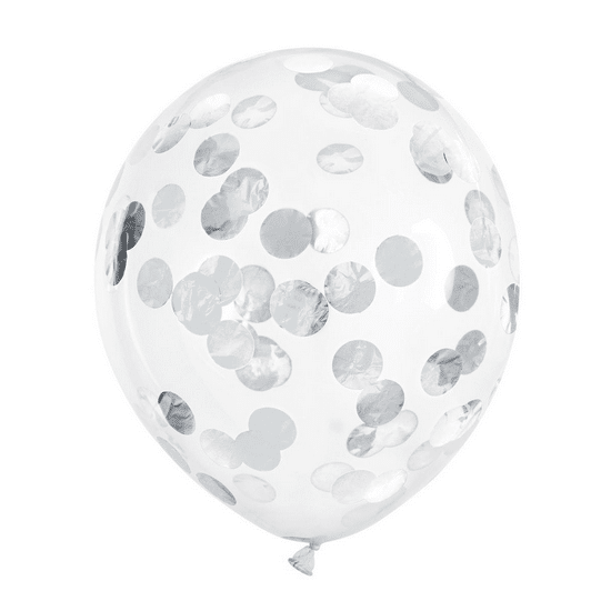 ALIGA Balony z konfetti srebrne 30cm