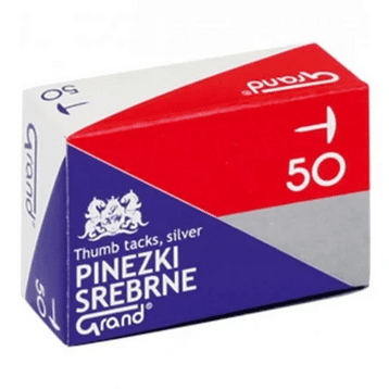 GRAND Pinezki srebrne 50szt/opak