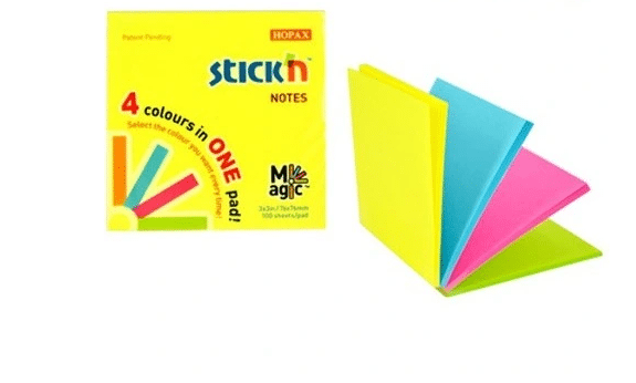 STICK`N Bloczek 76/76mm neon mix kolorów