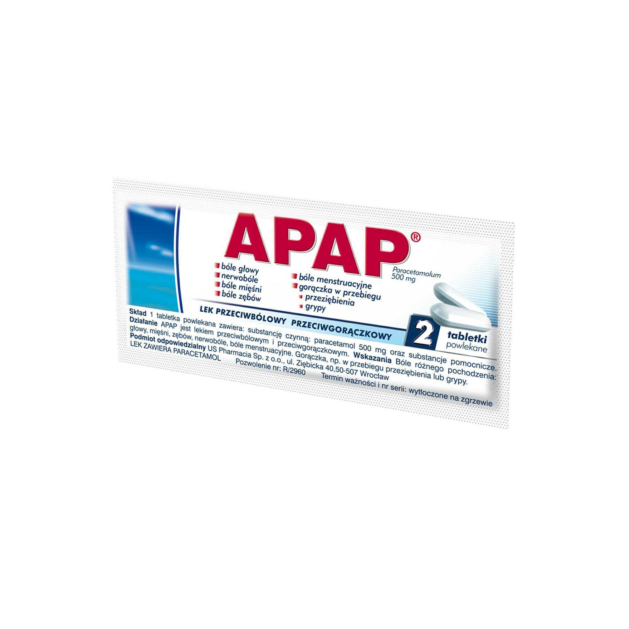 APAP 500MG 2 tabletki