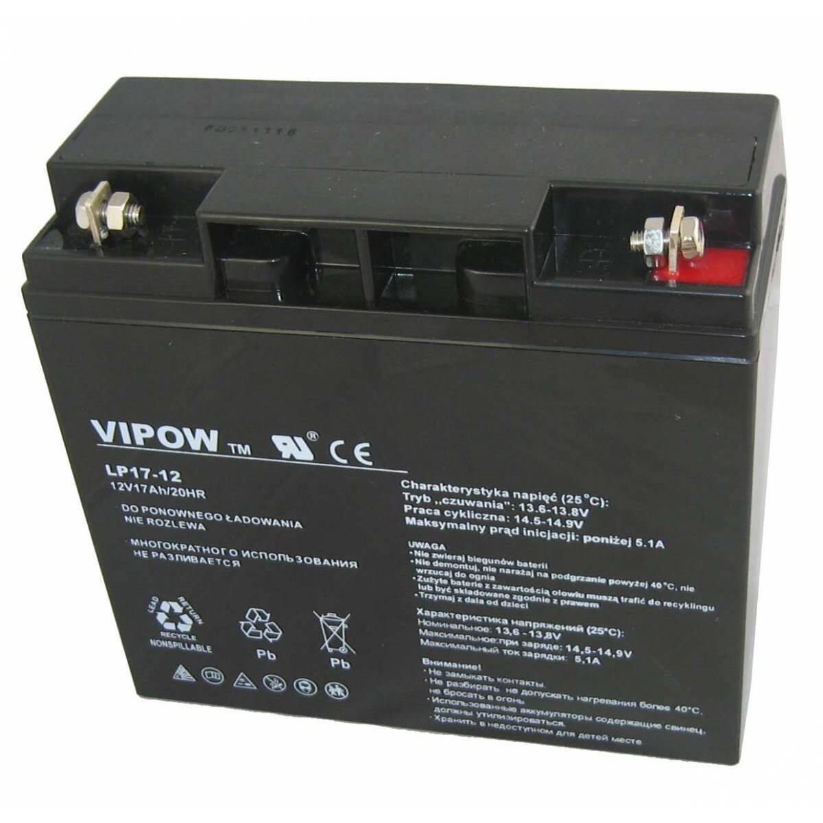 Akumulator Żelowy Vipow 12V  17.0Ah