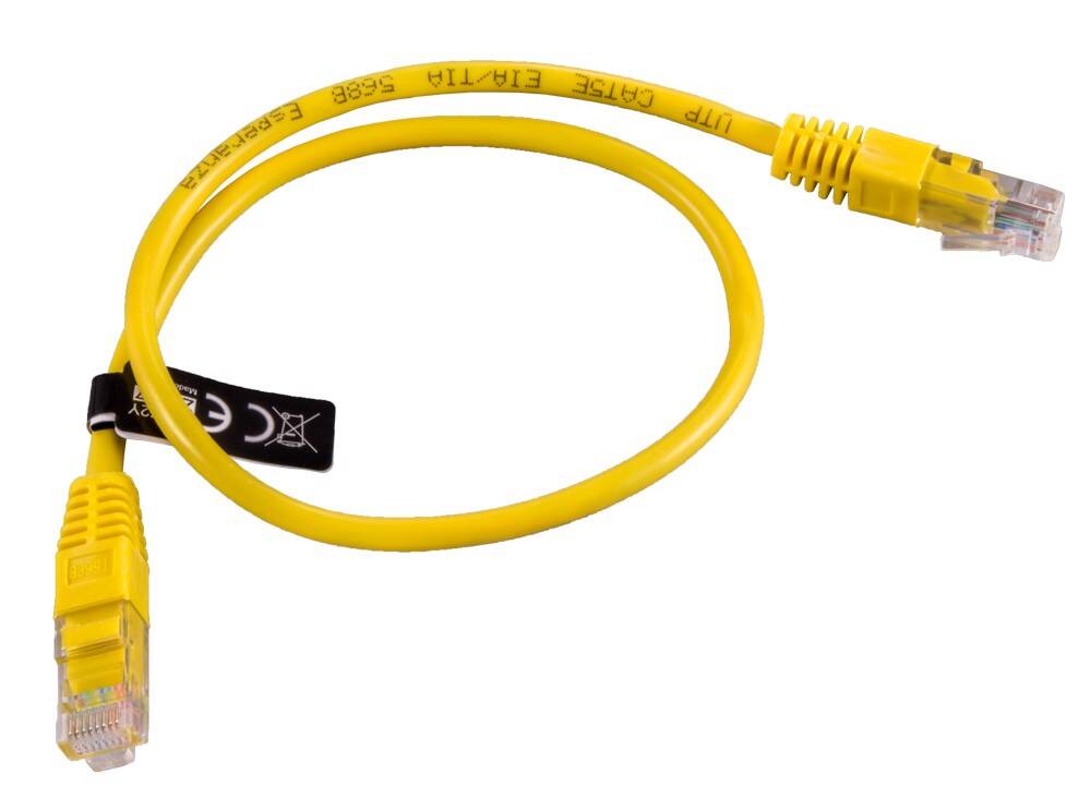 Kabel Utp Cat 5E Patchcord 1M Zółty