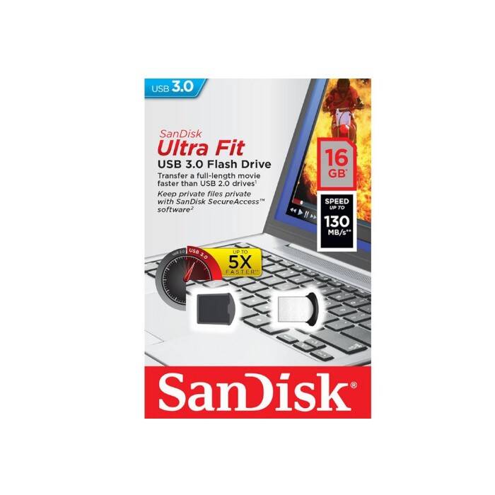 Sandisk Pendrive 16Gb Ul/Fit Usb3.0 Czar