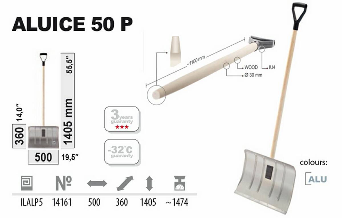Łopata do śniegu zgarniacz ALUICE 50 P