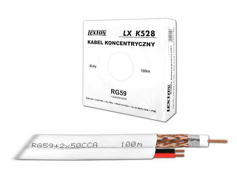 Kabel Koncentryczny Rg59+2X0,5Cu 100M