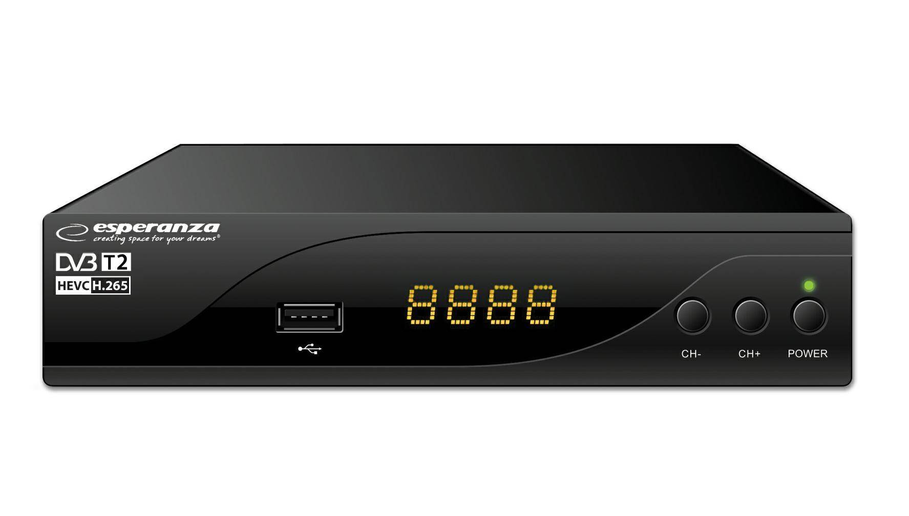 Esperanza Tuner DVB-T/T2 H265/HEVC 105P