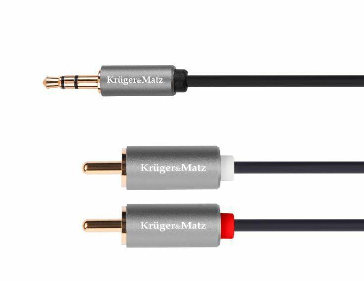 Kable jack 3.5mm stereo-2xRCA 10m