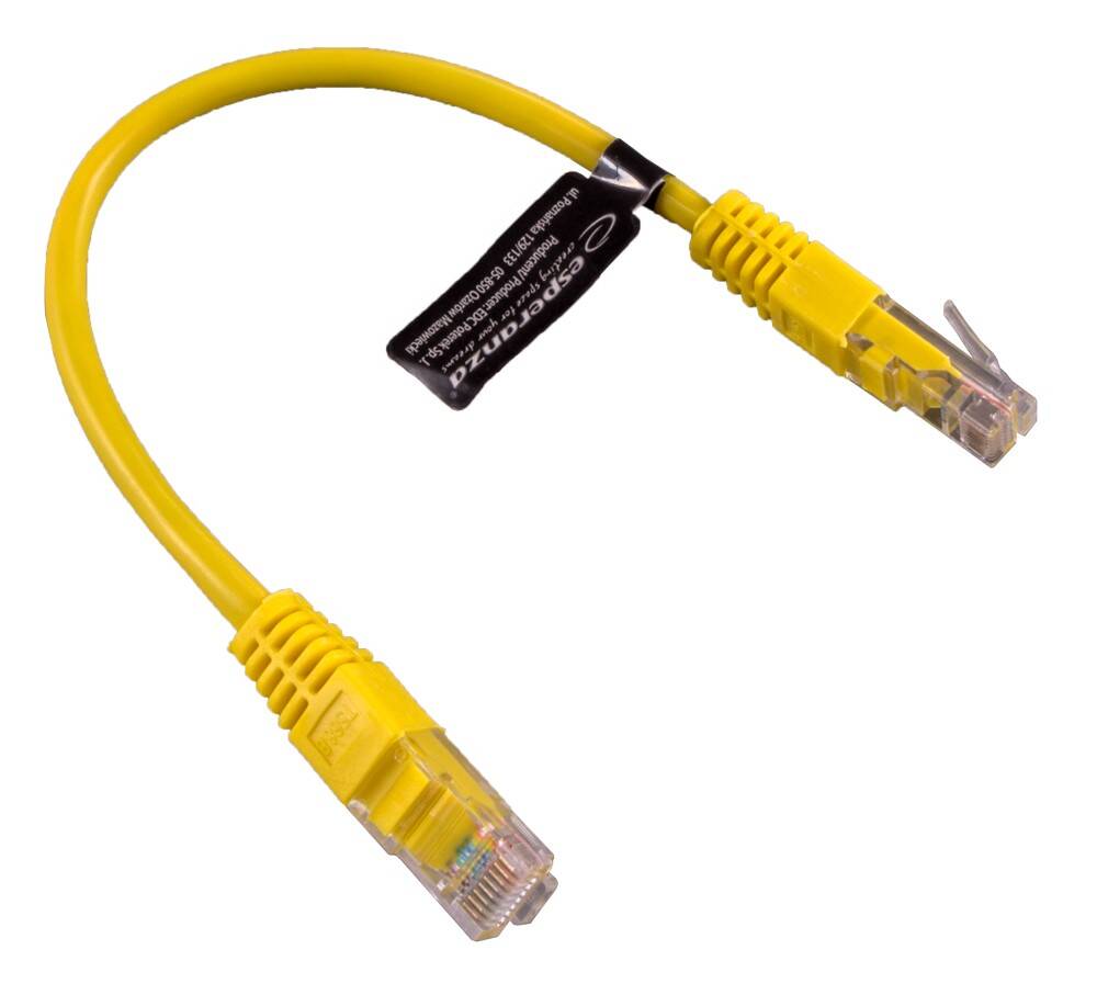 Kabel Utp Cat 5E Patchcord 0.25M Żółty