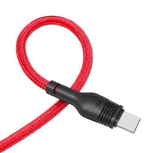 Kabel USB - microUSB 1,0 m 5A czerwony