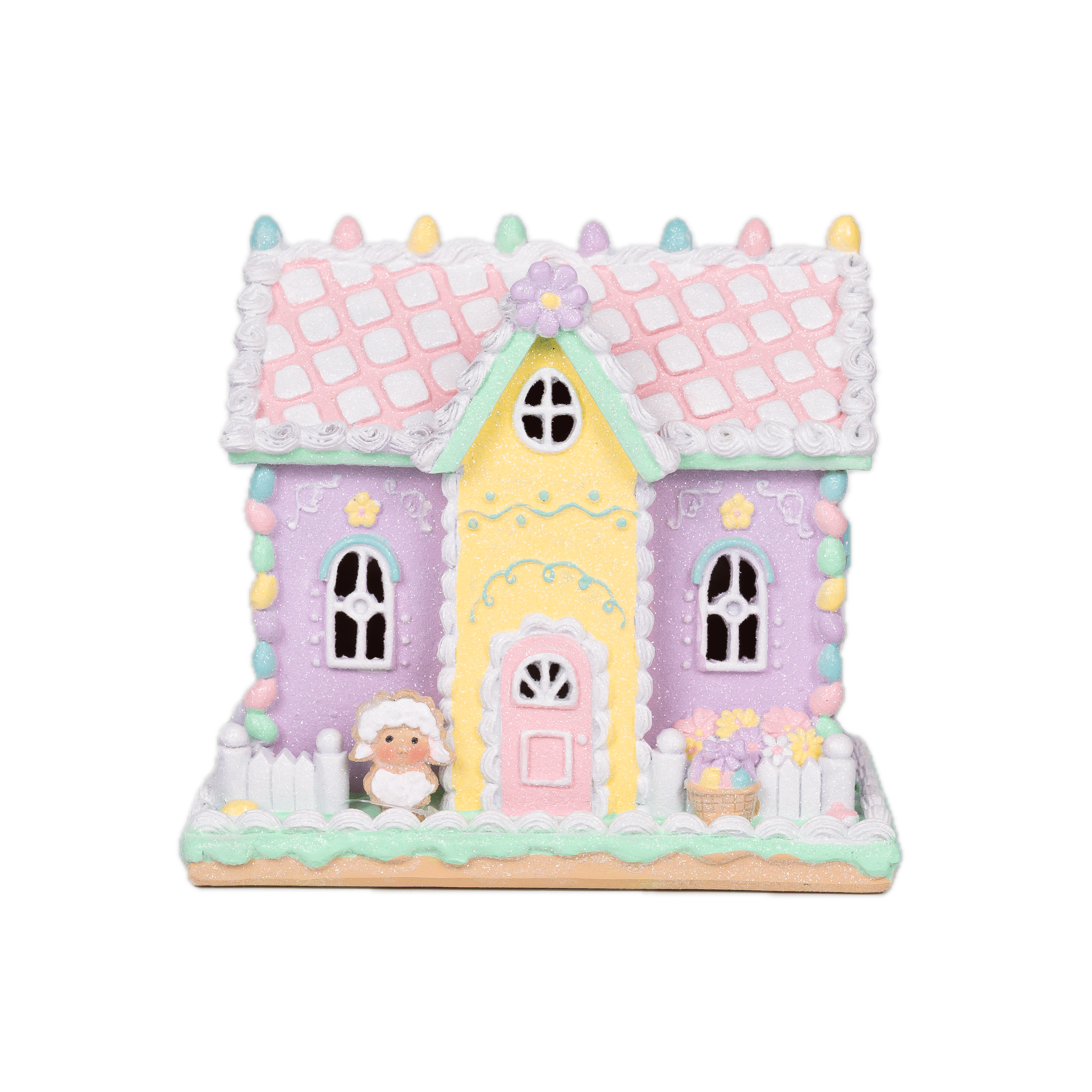 Domek Wielkanocny Pastelowy Led 14 x 18 x 29 cm
