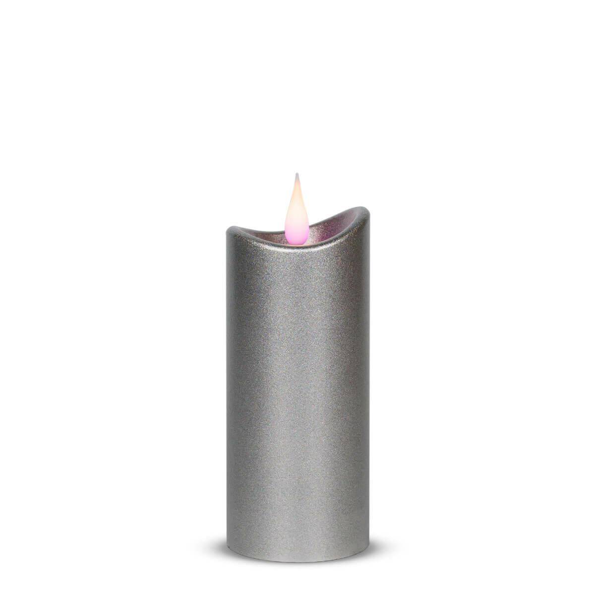 Świeca Led Woskowana 12 cm Srebrny