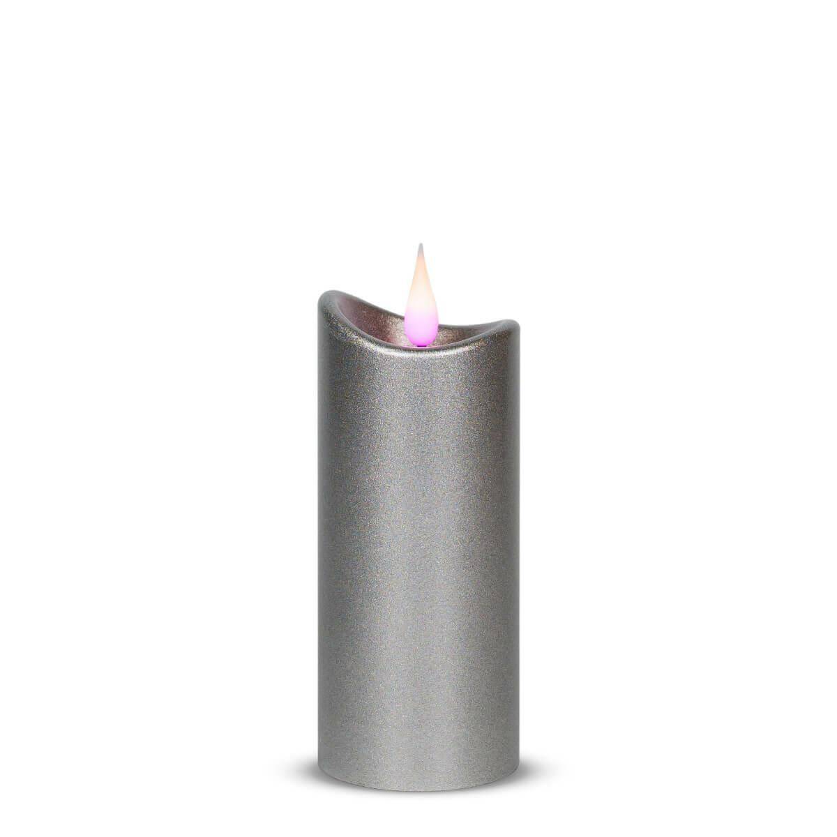 Świeca Led Woskowana 15 cm Srebrny