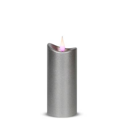 Świeca Led Woskowana 15 cm Srebrny