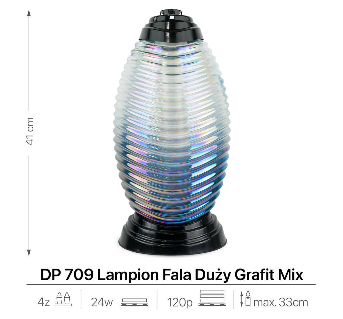 Znicz Ekskluzywny Lampion DP709 Grafit (Zdjęcie 3)