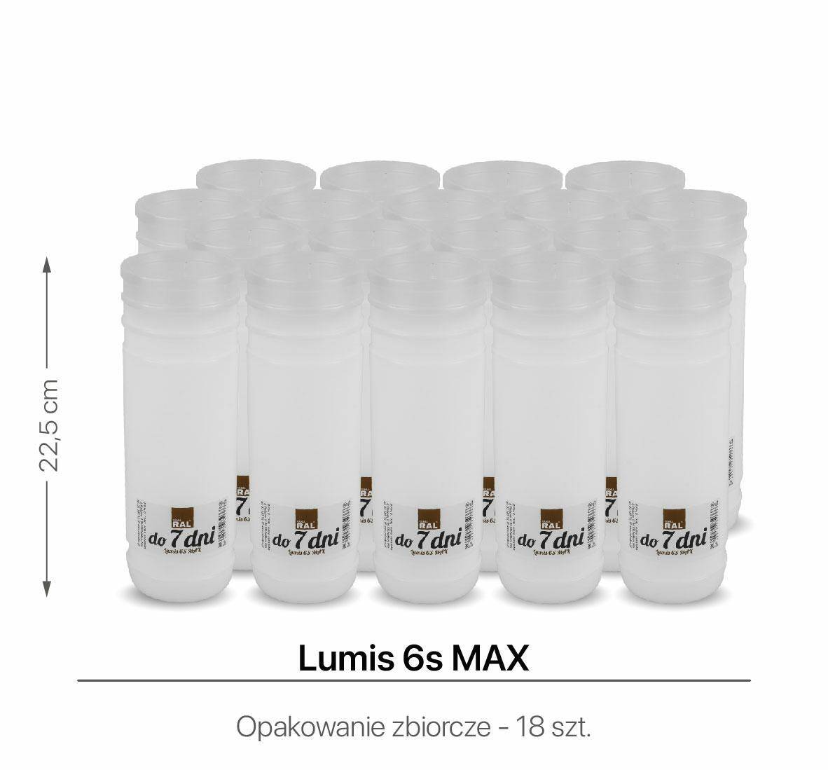 Wkłady do zniczy Lumis 6S MAX 22,5 cm