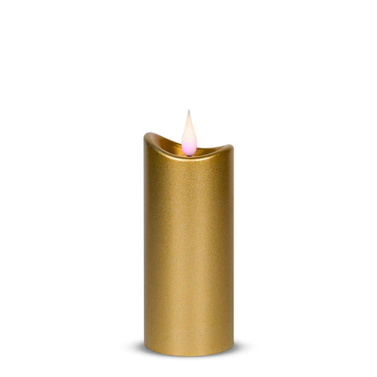 Świeca Led Woskowana 15 cm Złoty Świeca
