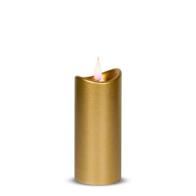 Świeca Led Woskowana 12 cm Złoty Świeca