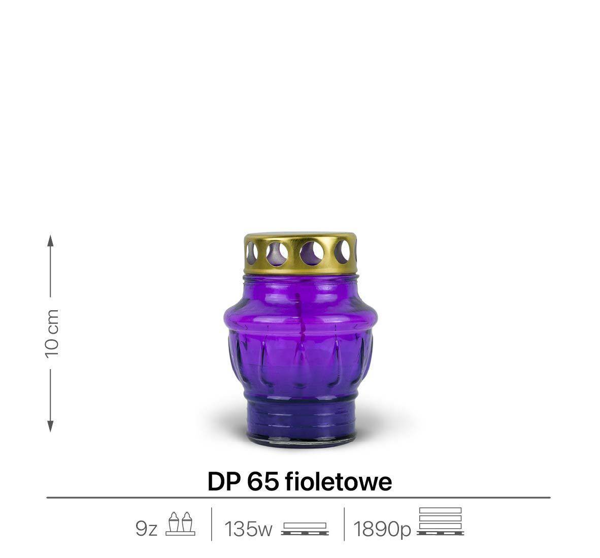 Znicz Zalewany DP65 Fioletowy 10 cm (Zdjęcie 2)