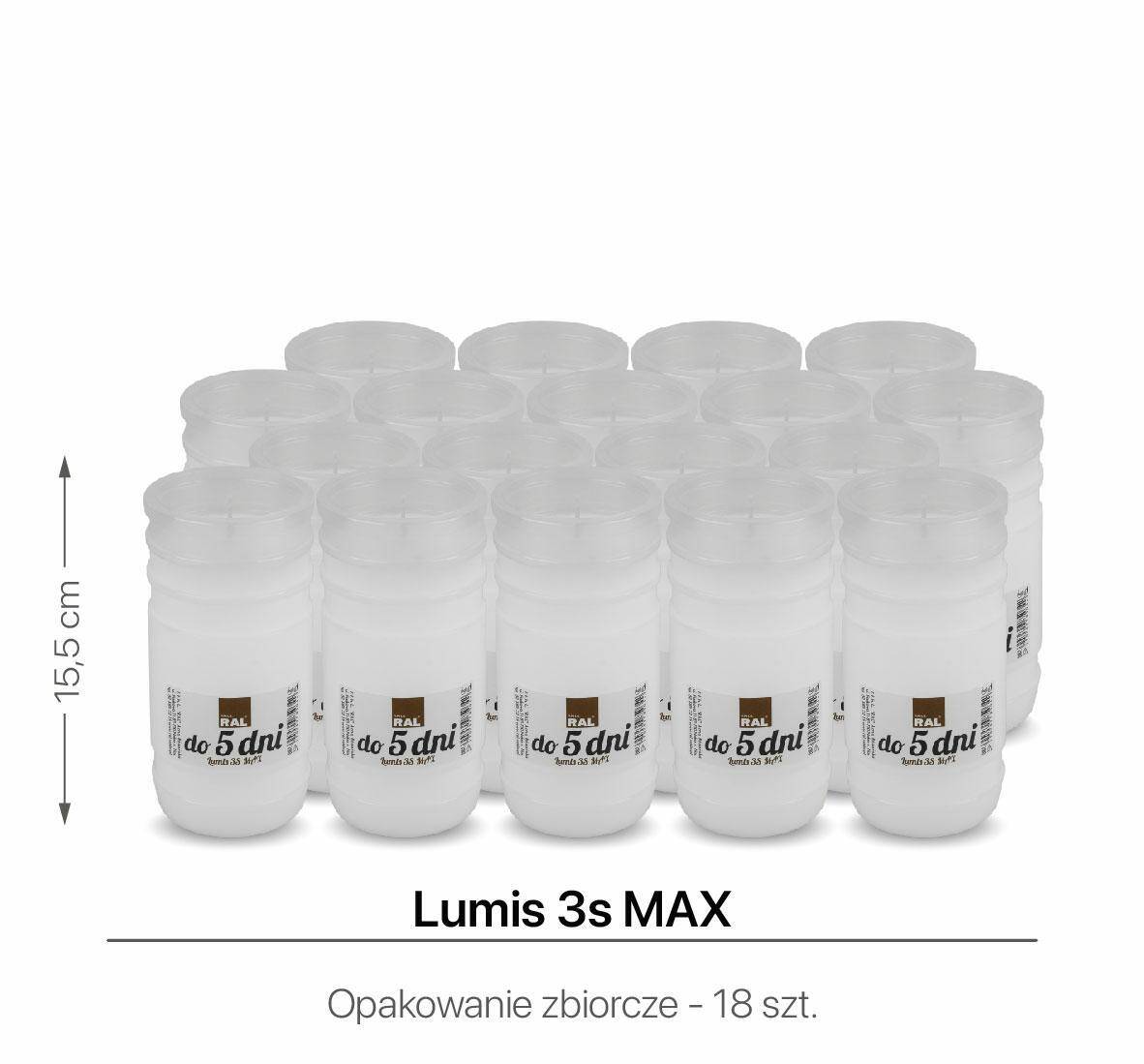 Wkłady do zniczy Lumis 3S MAX 15,5 cm (Zdjęcie 1)