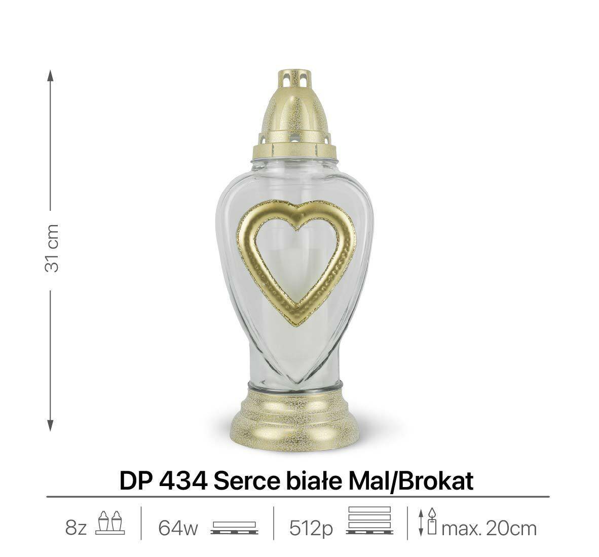 DP 434 Serce Mal/Brokat Białe (Zdjęcie 2)